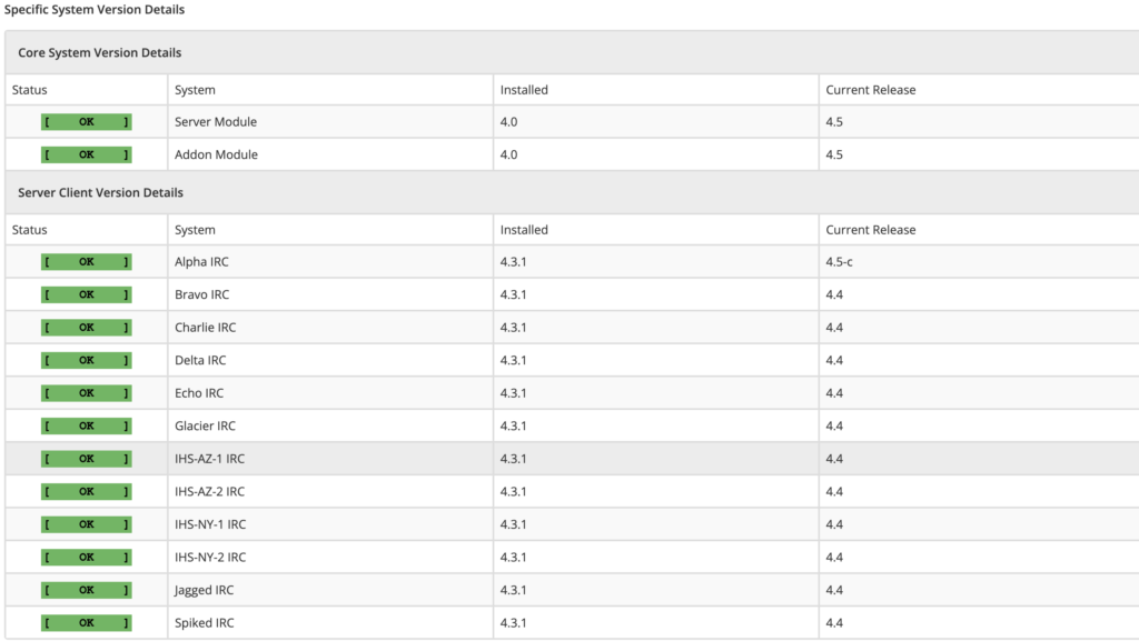 IRC Provisioning System - Feature Spotlight - Check for Updates